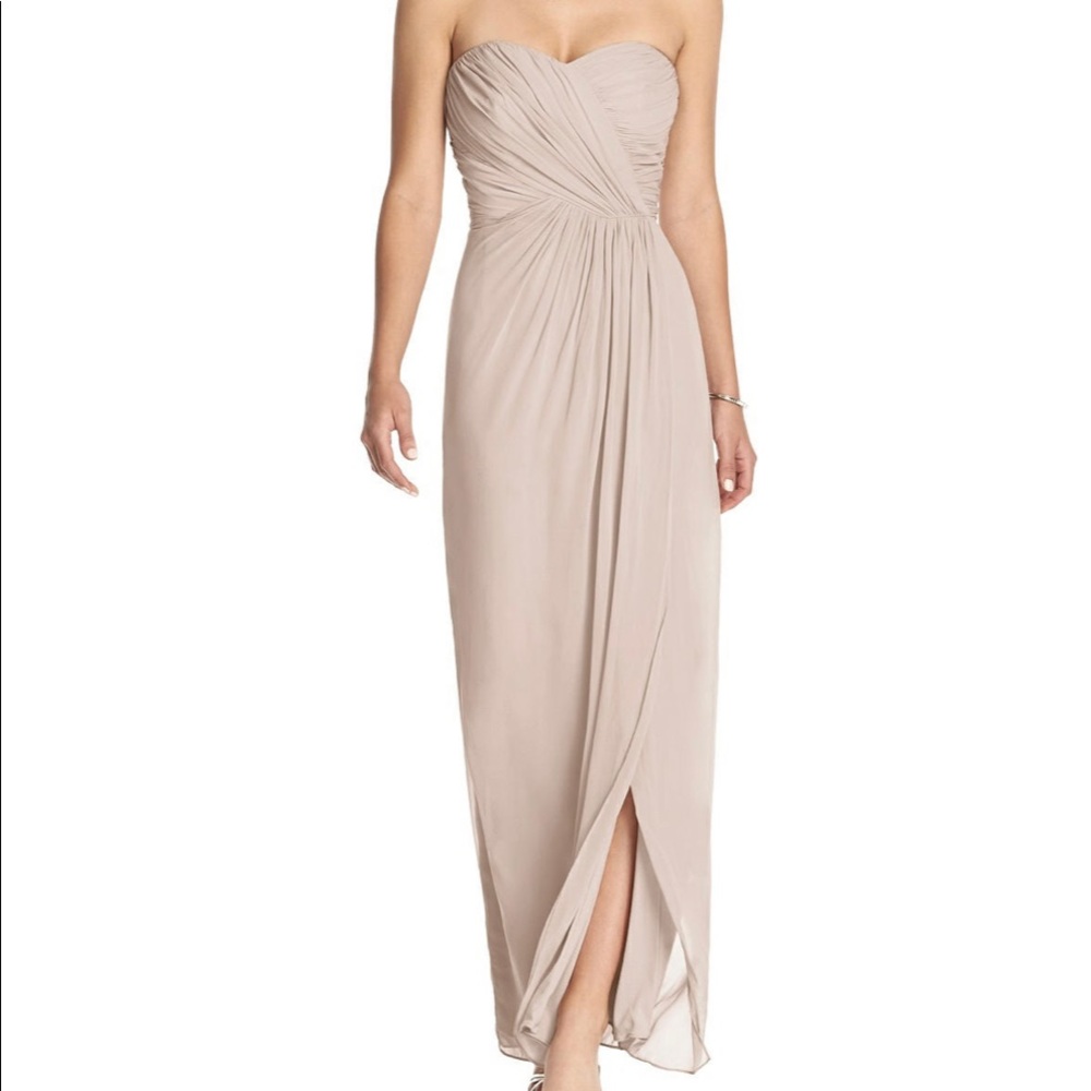 After Six Strapless Draped Chiffon Maxi Dress